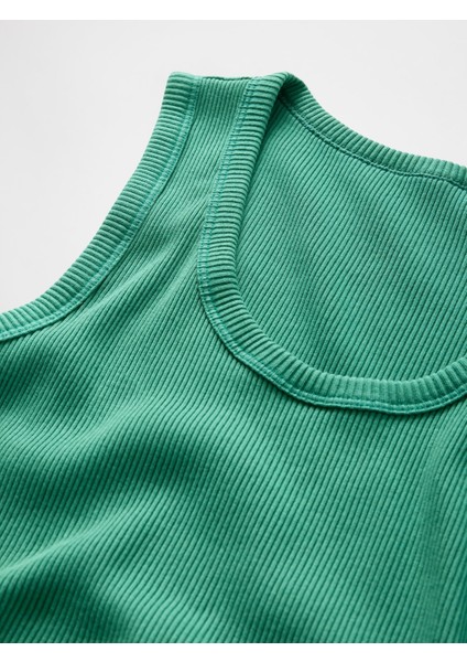 Kadın Yeşil Fitilli Halter Yaka Atlet modelleri