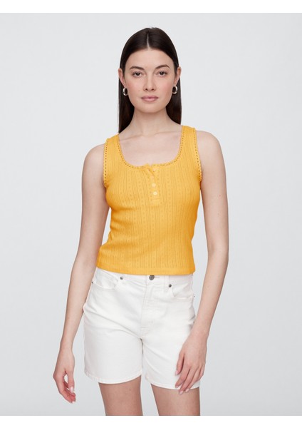 Kadın Sarı Eyelet Atlet