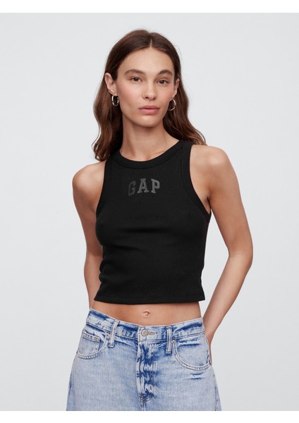 Kadın Siyah Gap Logo Crop Atlet