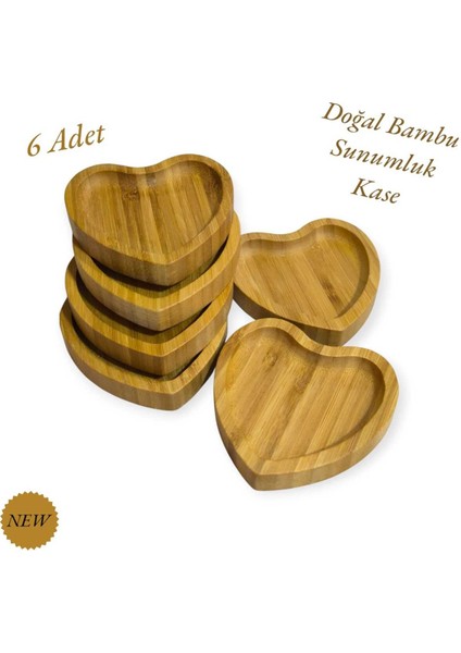Kalpli Bambu Çerezlikler, Doğal Sunum Tabağı, 10x9cm, Şık ve Kullanışlı, 6-10 Adet