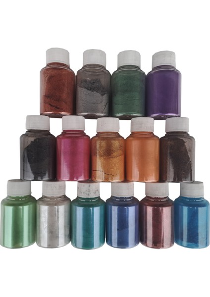 Epoksi 15 Li Set Metalik Toz Pigment 225 gr