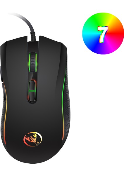 A869 Kablolu Rgb Oyuncu Mouse 6400DPI 7 Tuşlu