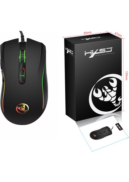 A869 Kablolu Rgb Oyuncu Mouse 6400DPI 7 Tuşlu