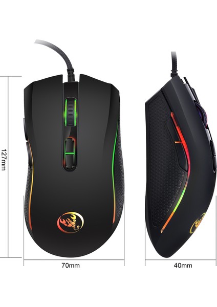 A869 Kablolu Rgb Oyuncu Mouse 6400DPI 7 Tuşlu