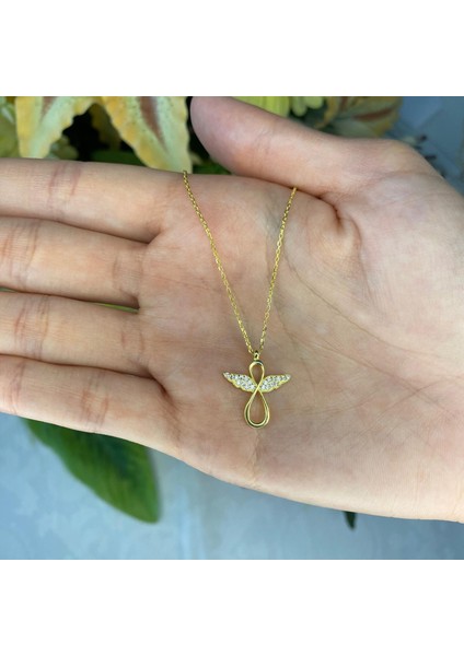 925 Ayar Gümüş Melek Kanat ve Sonsuzluk Kolye fiyatları