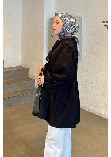 Ön Bağlamalı Iki Parça Ceket Kahverengi Siyah