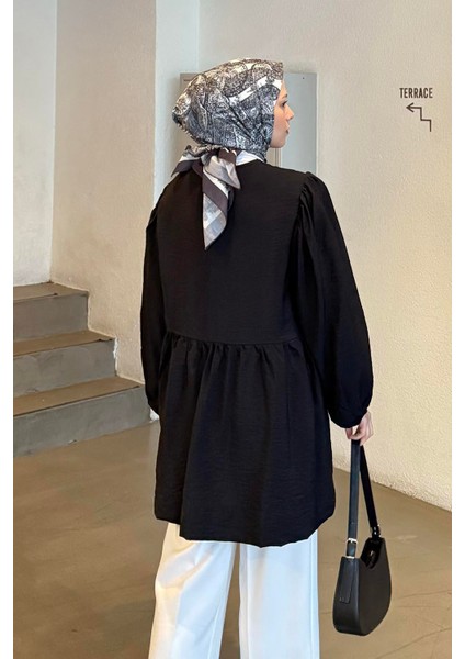 Ön Bağlamalı Iki Parça Ceket Kahverengi Siyah