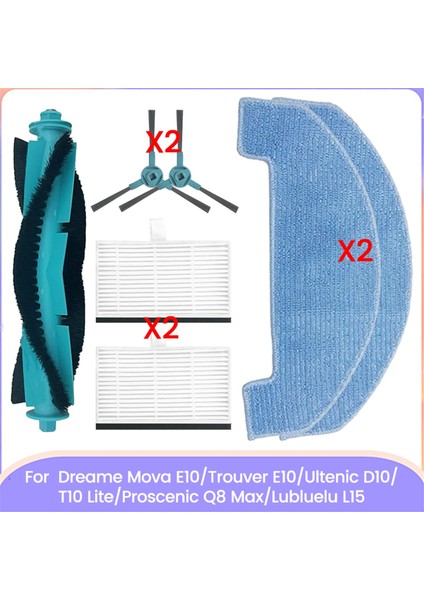 Dreame Mova E10/TROUVER E10 Ultenic D10/T10 Lite Proscenic Q8 Max Lubluelu L15 Elektrikli Süpürge Yedek Parçaları (Yurt Dışından)