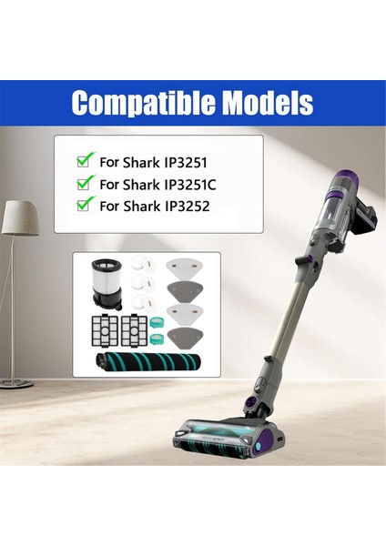 Shark IP3251/IP3251C/IP3252/IP1251 Vakum Ataşmanı Için Ana Fırça Hepa Filtre Kiti 2 Koku Nötralizatör Kartuşu ile (Yurt Dışından)