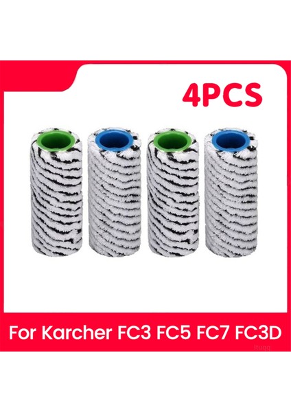 Karcher Fc3 Fc5 Fc7 FC3D Çok Yüzeyli Silindir Seti Mikrofiber Yıkanabilir Silindir Fırçası Elektrikli Süpürge Aksesuarları Için 4 Adet (Yurt Dışından)