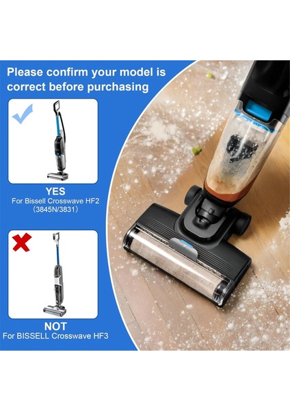 Bissell Crosswave HF2/3845N/3831 Islak Kuru Elektrikli Süpürge Fırça Silindirleri Hepa Filtreleri Aksesuar Seti (Yurt Dışından)