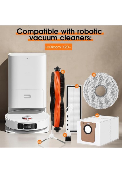 Xiaomi X20+ Elektrikli Süpürge Için Aksesuar Seti, Xiaomi X20 Plus Robot Elektrikli Süpürge Için Aksesuarlar Yedek Parçalar (Yurt Dışından)