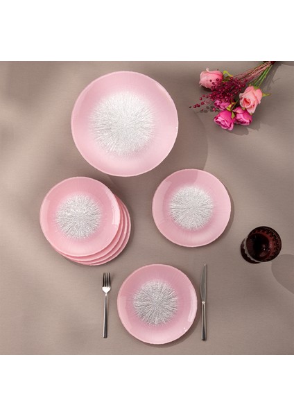 Pastel 7 Parça Cam Pasta / Tatlı Seti Pembe fiyatları