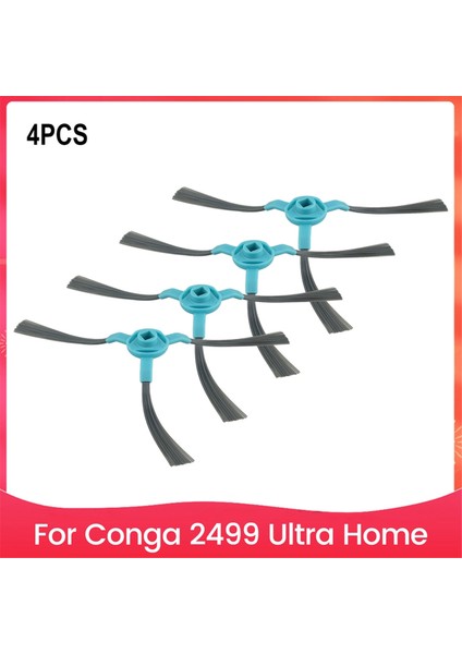 4'lü Süpürme Makinesi Aksesuarları Conga 2499 Ultra Home Advanced Yedek Robot Süpürge Yedek Parçaları Için Yan Fırça (Yurt Dışından)