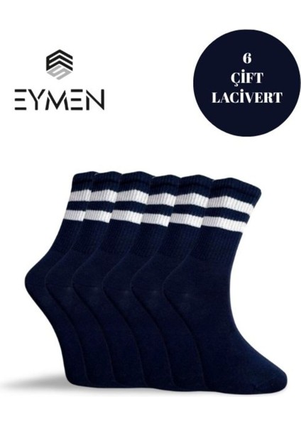 6'lı Ekonomik Uzun Kolej Çemberli Tenis Çorabı Lacivert - Erkek Kadın Için Uygun