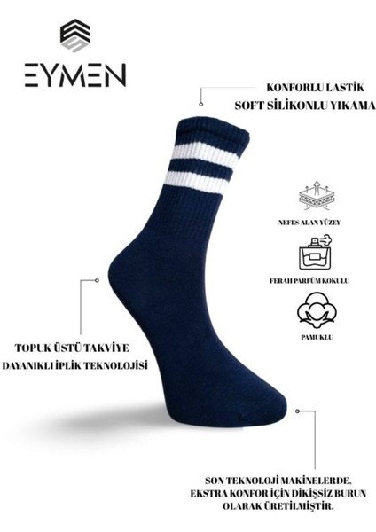 6'lı Ekonomik Uzun Kolej Çemberli Tenis Çorabı Lacivert - Erkek Kadın Için Uygun fiyatları