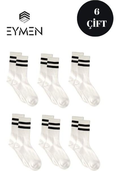 6'lı Ekonomik Uzun Kolej Çemberli Tenis Çorabı Beyaz - Erkek Kadın Için Uygun modelleri