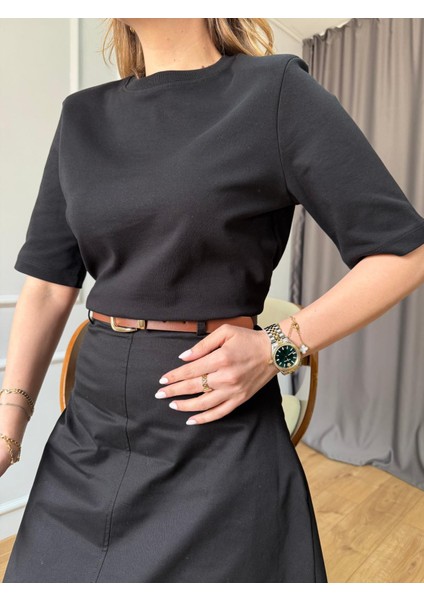 Siyah Vatkalı Tshirt fırsatları