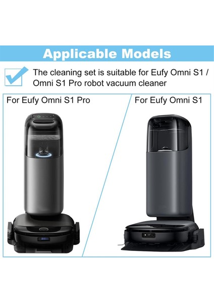 Eufy Omni S1 / Omni S1 Pro Robot Süpürge Yan Fırça, Yıkanabilir Filtre, Toz Torbası Aksesuar Seti (Yurt Dışından)