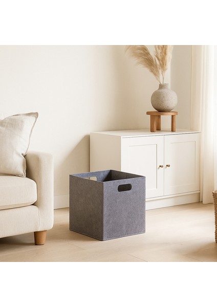 Çok Amaçlı Keçe Organizer Dolap Iİçi Düzenleyici Sepet 30 x 30 cm