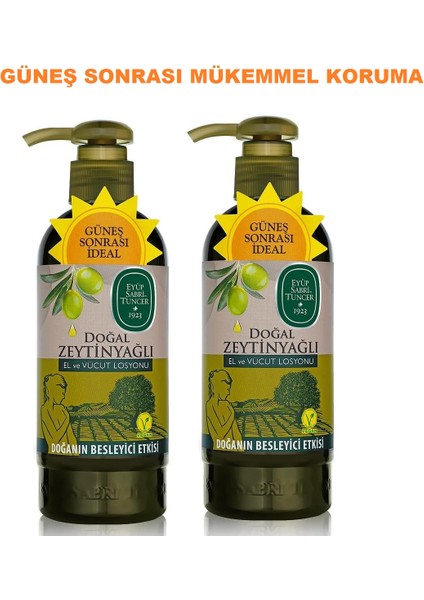 Eyüp Sabrituncer Güneş Sonrası Doğal Zeytinyağlı El ve Vücutlosyonlaro 250 ml x 2 Adet