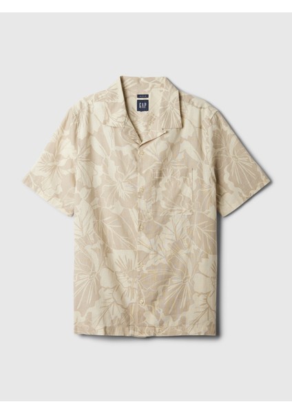 Erkek Bej Keten Karışımlı Gömlek fiyatları