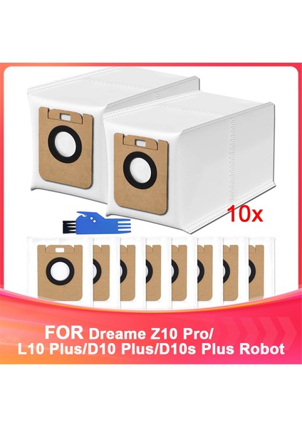 Dreame Z10 PRO/L10 PLUS/D10 PLUS/D10S Plus Robot Süpürge Için Vakumlu Süpürge Toz Torbası Aksesuarları (Yurt Dışından)