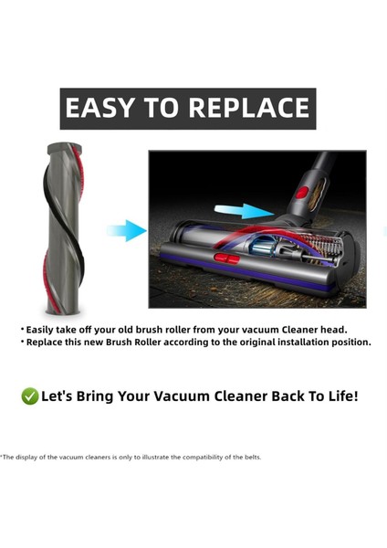 Dyson V15 Detect SV22 SV47 Serisi Elektrikli Süpürge Başlığı Parçası 971655-01 Için Yedek Fırça Silindiri (Yurt Dışından)
