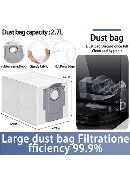 Roborock Saros 10/roborock S9 Maxv Ultra Vakum Parçaları Için Uyumlu Ana Silindir Yan Fırça Filtre Paspas Bezi Toz Torbası (Yurt Dışından) fırsatları