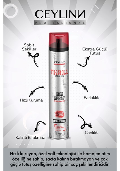 Ceylin Thrill Extra Strong Saç Spreyi 400 ML