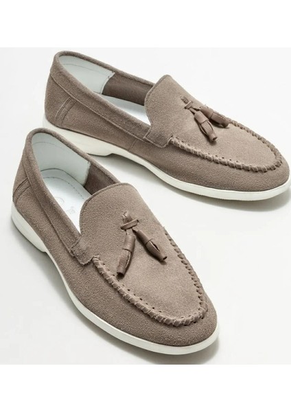 Bagsshoes ELL441260 Northam Erkek Hakiki Süet Deri Püsküllü Loafer Ayakkabı