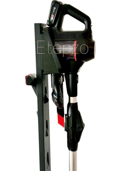 Etepzo Tasarım Tescilli Dikey Şarjlı Süpürge Standı - 1,2 mm Kule + 4 mm Ağır Taban, 6 Başlık Tutucu, Kablo Düzenleyici fırsatları