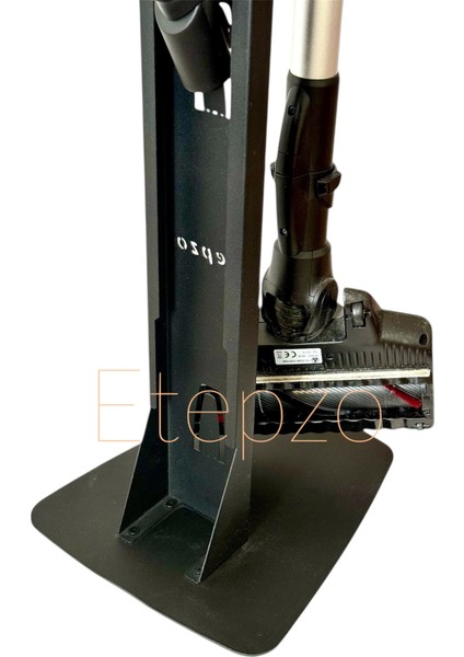 Etepzo Tasarım Tescilli Dikey Şarjlı Süpürge Standı - 1,2 mm Kule + 4 mm Ağır Taban, 6 Başlık Tutucu, Kablo Düzenleyici