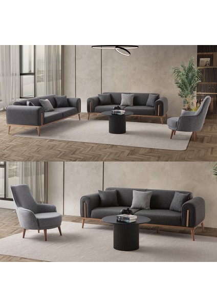 Riva 3+3+1 Koltuk Takımı Antrasit