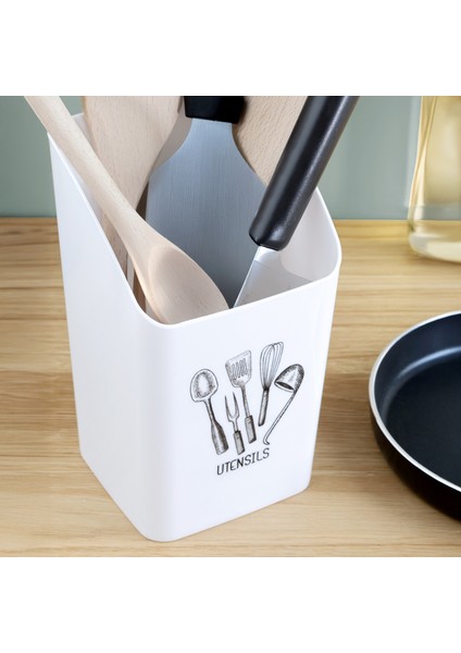 2'li Tezgah Üstü Kaşıklık - Mutfak Organizer Düzenleyici Kepçelik Kaşık Bıçak Standı Siyah Beyaz modelleri