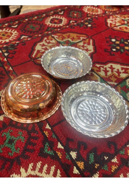 El yapımı bakır tepsi ve çerezlik seti, şık ve dayanıklı ev dekoru, 5 parça, metalik renk modelleri