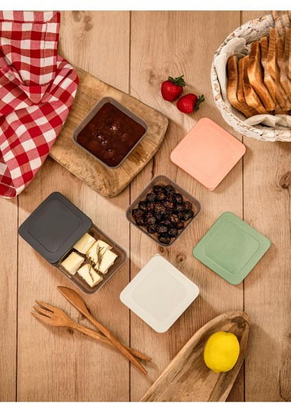 8'li Renkli Kare Saklama Kabı Seti, Çok Amaçlı ve Mini Boy, TR Menşei fırsatları