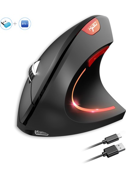 T22 Ergonomik Oyuncu Mouse 2400 Dpı 600 Mah Batarya 2 Modlu Bt + 2.4g