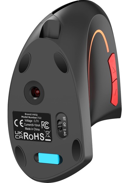 T22 Ergonomik Oyuncu Mouse 2400 Dpı 600 Mah Batarya 2 Modlu Bt + 2.4g