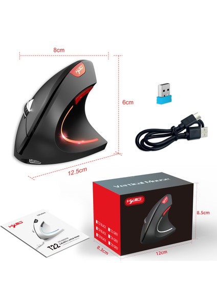 T22 Ergonomik Oyuncu Mouse 2400 Dpı 600 Mah Batarya 2 Modlu Bt + 2.4g