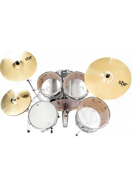 EXX725BR/C21 Export EXX Smokey Chrome 5 Parça (22B/12T/13T/16F/14S) Aksamlı ve Zilli Akustik Davul Seti fırsatları