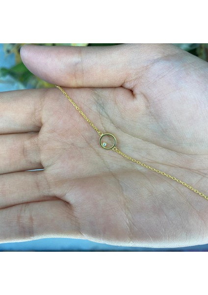 925 Ayar Gümüş Altın Minimal Çember Taşlı Bileklik fiyatları