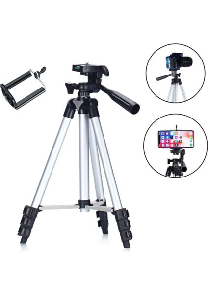 105 cm Katlanabilir Esnek Tripod, Telefon ve Kamera Desteği, Siyah