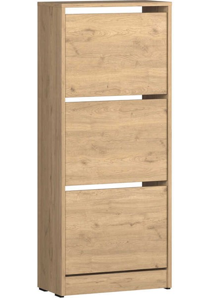 Flat Duo Üç Katlı Ayakkabılık Florida Meşe 51X119X26 cm modelleri