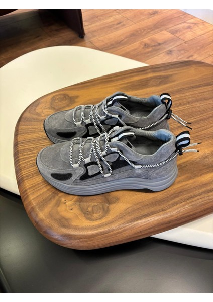 1100 Füme Hakiki Deri Erkek Sneakers