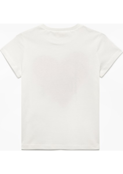 Kısa Kollu Bisiklet Yaka Baskılı Pamuklu Tişört fiyatları