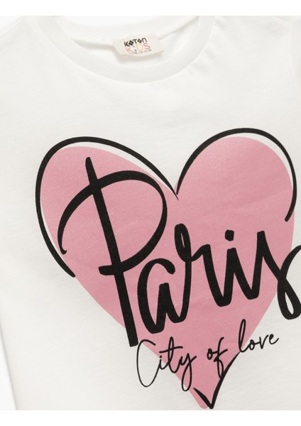 Kısa Kollu Bisiklet Yaka Baskılı Pamuklu Tişört modelleri