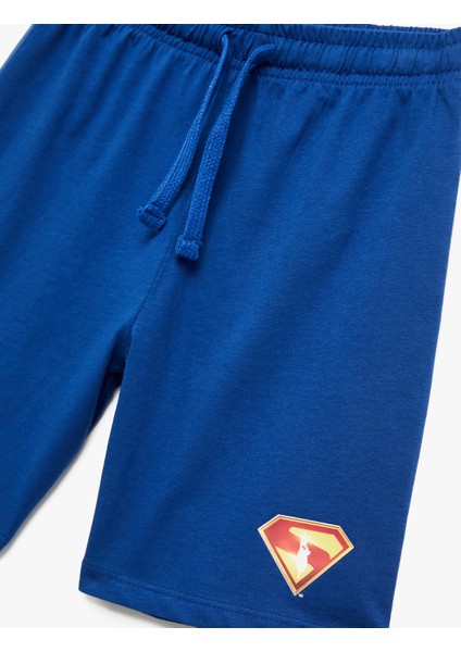 Pamuklu Beli Bağlamalı Lisanslı Superman Baskılı Şort modelleri