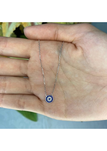 925 Ayar Gümüş Taşlı Nazar Boncuğu Göz Kolye modelleri