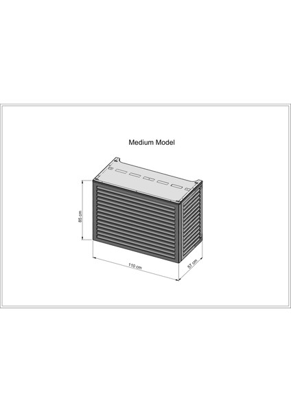 Klima Motoru Gizleme Kafesi 110X56X85 cm (H) Ral 9003 Beyaz Panjur Medıum Model fırsatları